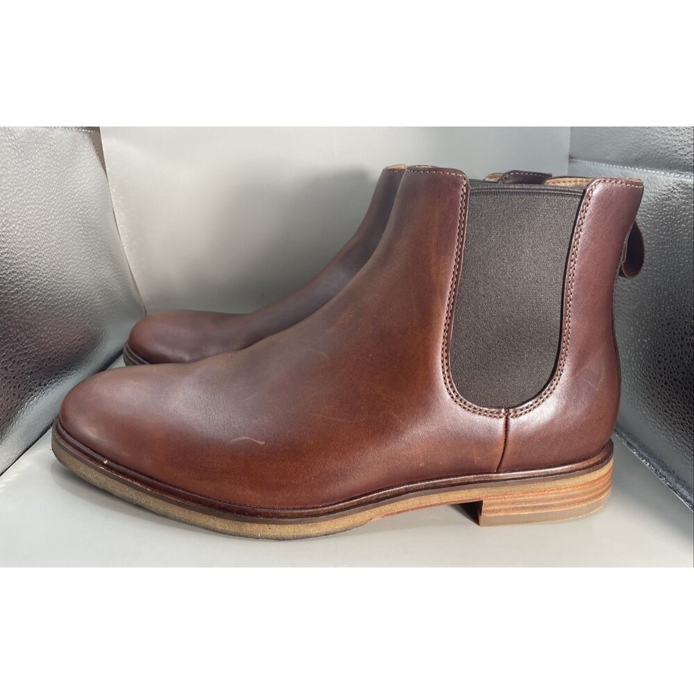 Clarks Clarksdale Easy Chelsea Boots Mens 11.5 M Brown Beeswax Leather